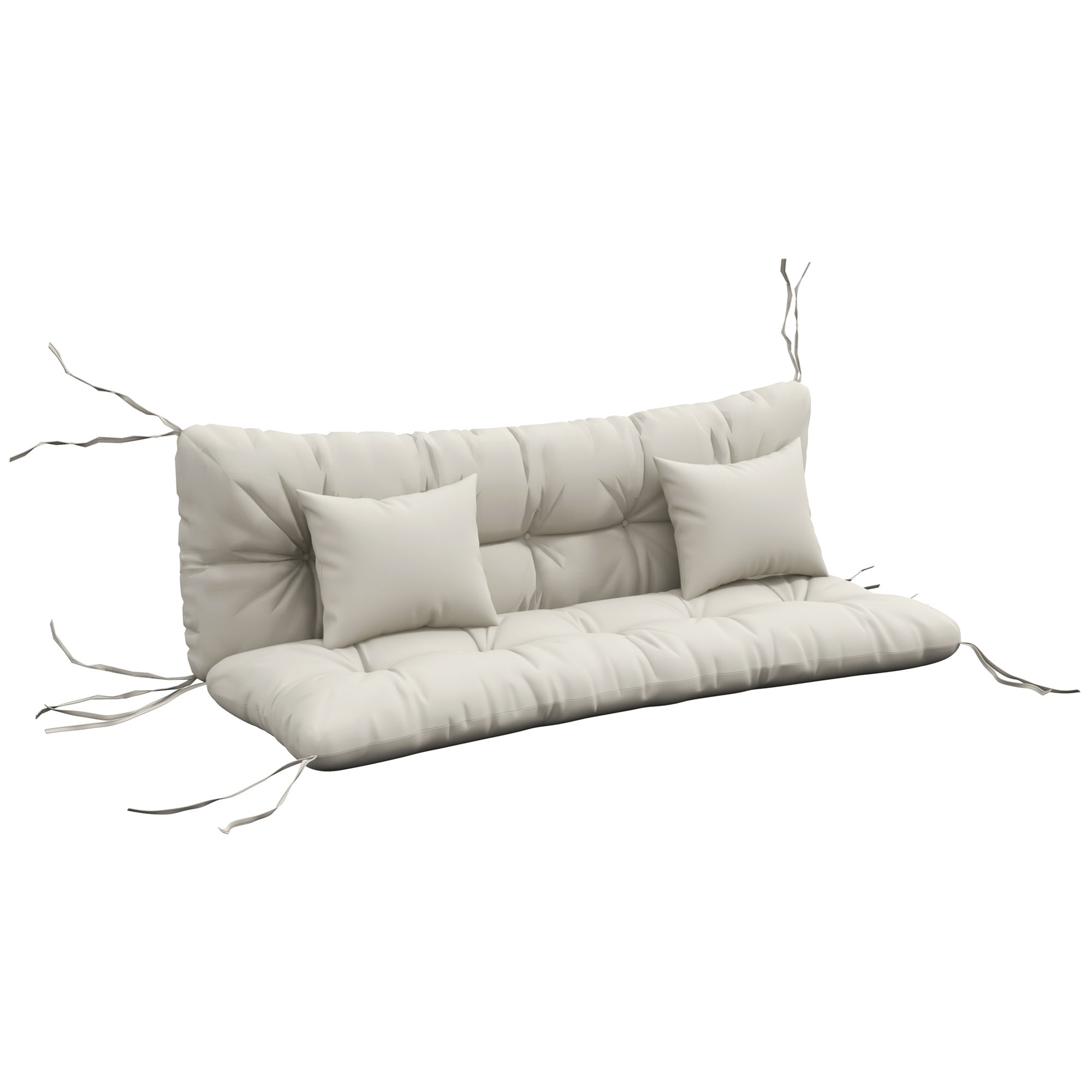 Outsunny Set of 4 Garden Cushions for Backrest and Seat with Padding, in Polyester, Cream