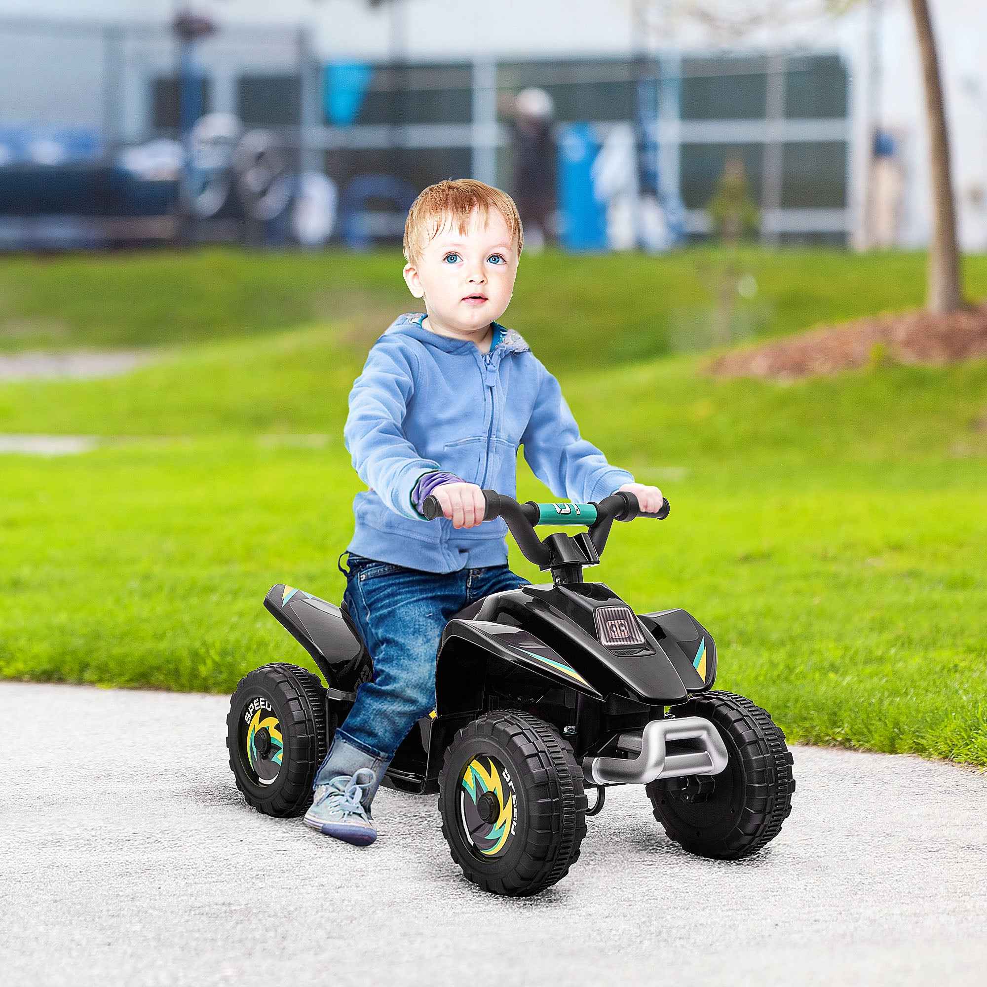 Electric Quad Bike for Children 18-36 Months with 6V Rechargeable Battery, 72x40x45.5 cm, Black