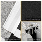 Folding Wheelchair Ramp with Side Guides, Aluminum Alloy, 61x72 cm, Silver and Black