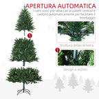 CHRISTMAS TREE -  Artificial Christmas Tree 180cm with 786 Branches, 2 Sections and Metal Base, Green