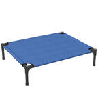 Foldable Raised Dog Bed for Indoor and Outdoor Use in Metal and Oxford Fabric, 76x61x18 cm, Blue