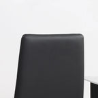 Dining Chairs Set of 4, Modern Accent Chair with High Back, Upholstery Faux Leather and Steel Legs for Living Room, Kitchen, Black - Borgè