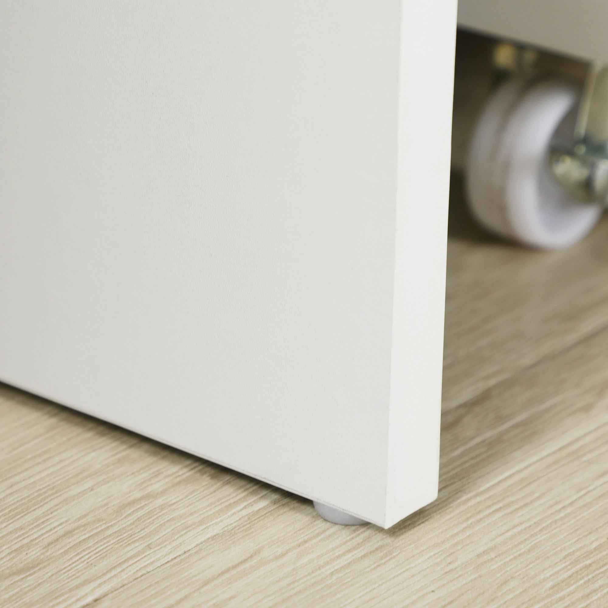 HOMCOM Wooden Desk for Bedroom or Office with 2 Drawers and 2 Keys, 110x50x76cm - White