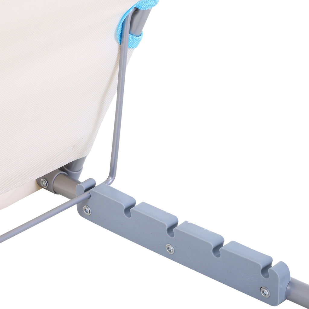 Set of 2 Folding Sun Loungers with Adjustable Backrest and Bag, 48x134x36-45 cm, Beige