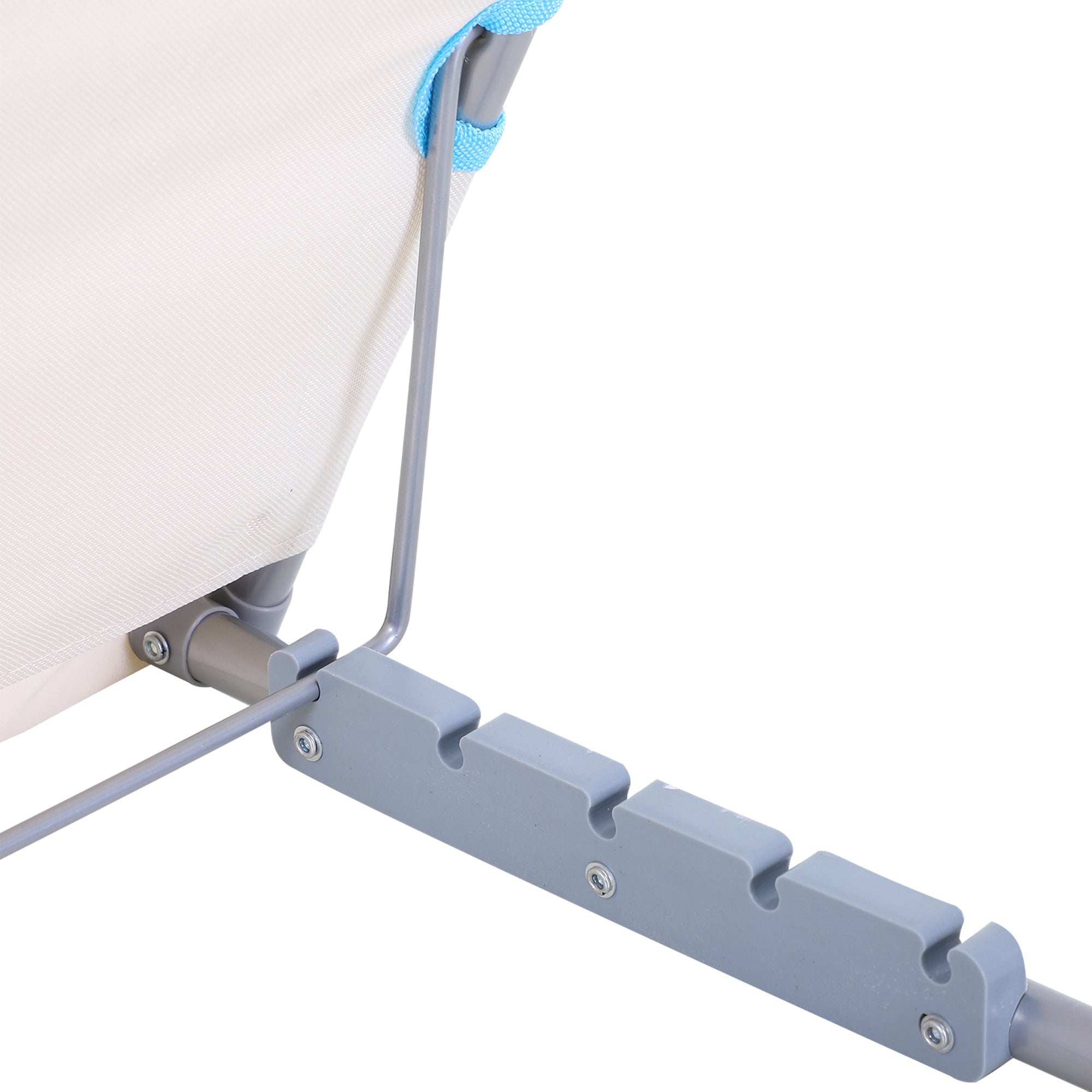 Set of 2 Folding Sun Loungers with Adjustable Backrest and Bag, 48x134x36-45 cm, Beige