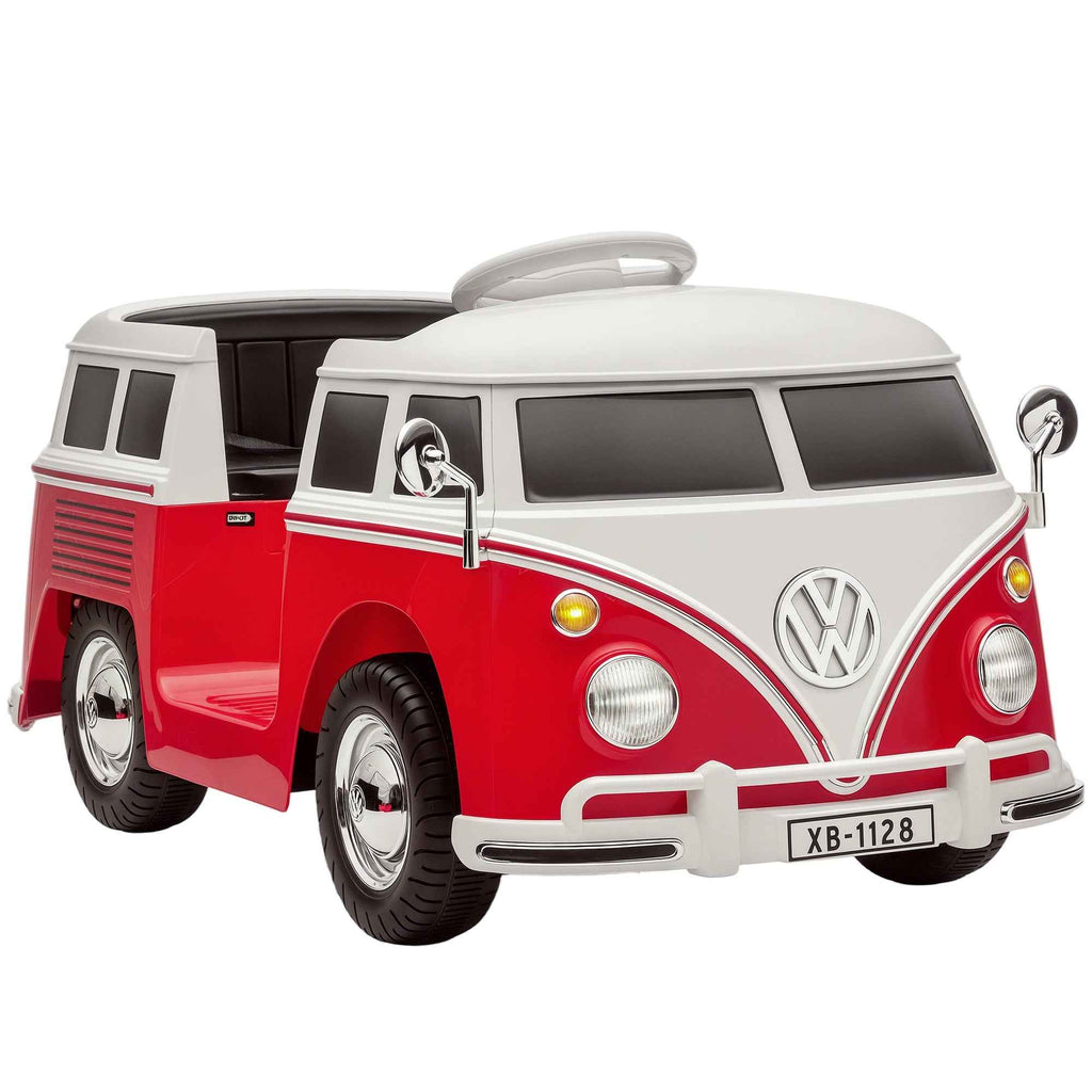 AIYAPLAY Volkswagen T1 Licensed Children's Electric Ride-On Car with MP3 Player, Metal and PP, 89x49x41.5 cm, Red