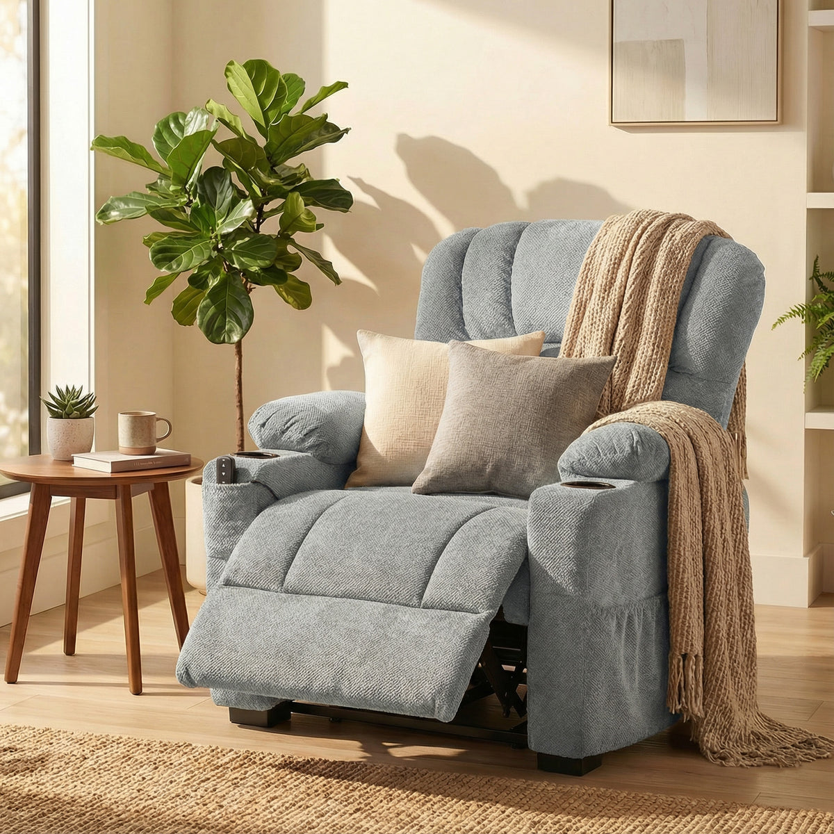 HOMCOM 150° Electric Reclining Relax Chair with Footrest, Wide Seat, Quiet, Velvet, Grey