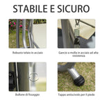 Outsunny 3-Seater Swing Garden Bed with Adjustable Roof and 2 Cup Holders, 200x120x164 cm, Cream - Borgè