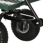 Steel Garden Trolley with 150 kg Capacity and Coated Handle, 94x48.5x100 cm, Black and Green