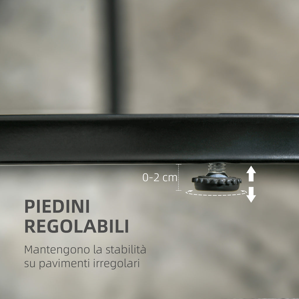 Set of 2 Coffee Tables with Marble Effect Top, in Wood and Steel, Ø50x50.5 cm and 60x36x43.5 cm, Black