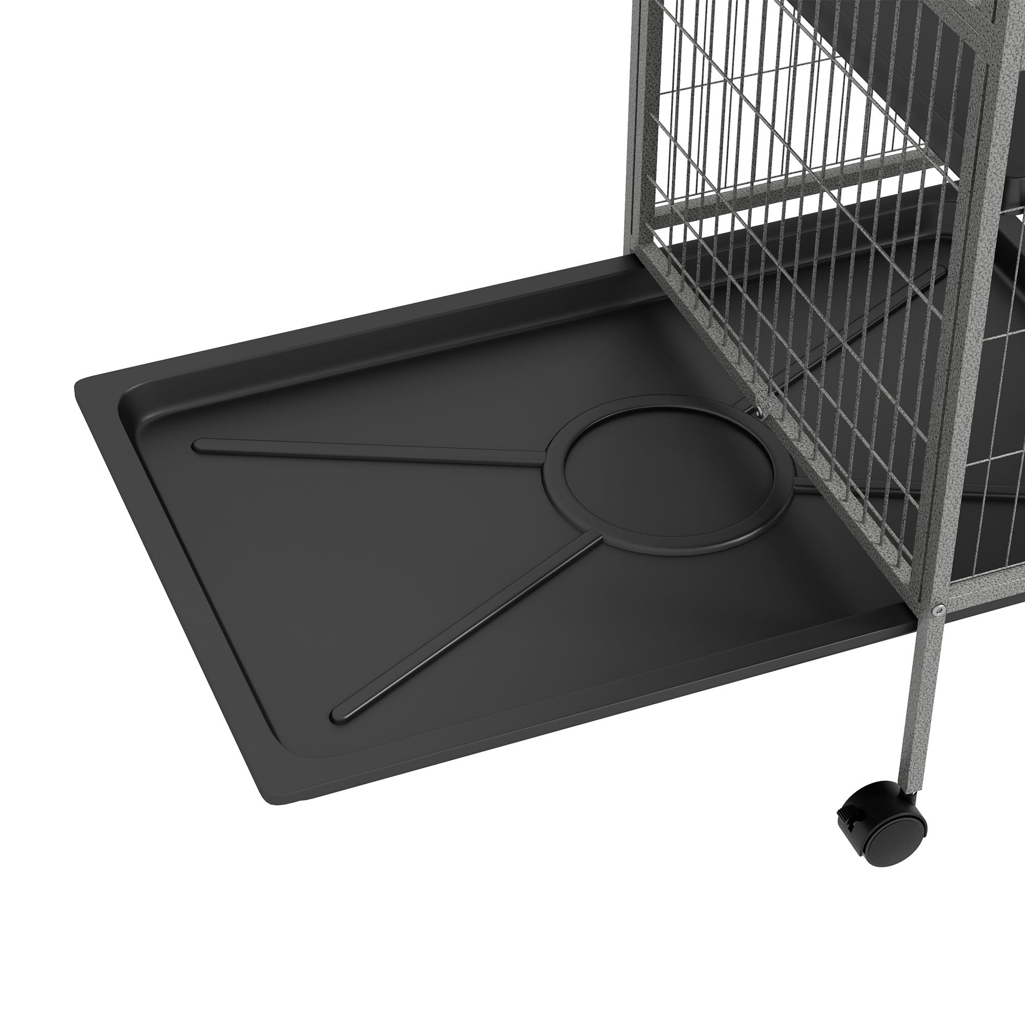 PawHut Rabbit Cage with 4 Entrances at Multiple Levels with Hammock, Steel and PP, 80x52x159 cm - Borgè