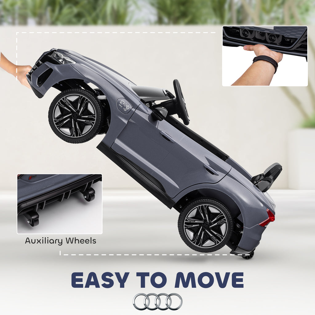 HOMCOM Electric Ride-On Car for Kids Ages 3-5 with Remote Control, Suspension and Horn, 103x58x41 cm, Grey and Black