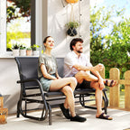 Outsunny 2-Seater Garden Swing Bench in Metal and Mesh Fabric, 120x70x85 cm, Grey