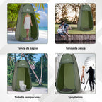 Waterproof Pop Up Shower Curtain in Polyester and Plastic, 100x100x185 cm, Military Green