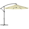 Outsunny 3x2.5m Garden Umbrella with Tilting Arm and Crank Handle, Beige