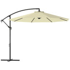 Outsunny 3x2.5m Garden Umbrella with Tilting Arm and Crank Handle, Beige