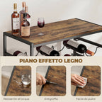 30-Bottle Floor-Standing Wine Rack with 6 Shelves, Industrial Style, Rustic Brown