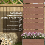 Outdoor Planter with Slatted Espalier for Climbing Plants, 72x38x150cm, Light Brown - Borgè