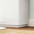 Modern Sideboard with 2-Door Cabinets, Soft Closing and Adjustable Shelves, 140x40x75cm, Gloss White