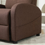 Reclining Relax Chair with Footrest in Linen Effect Fabric, 69x85x100 cm, Brown