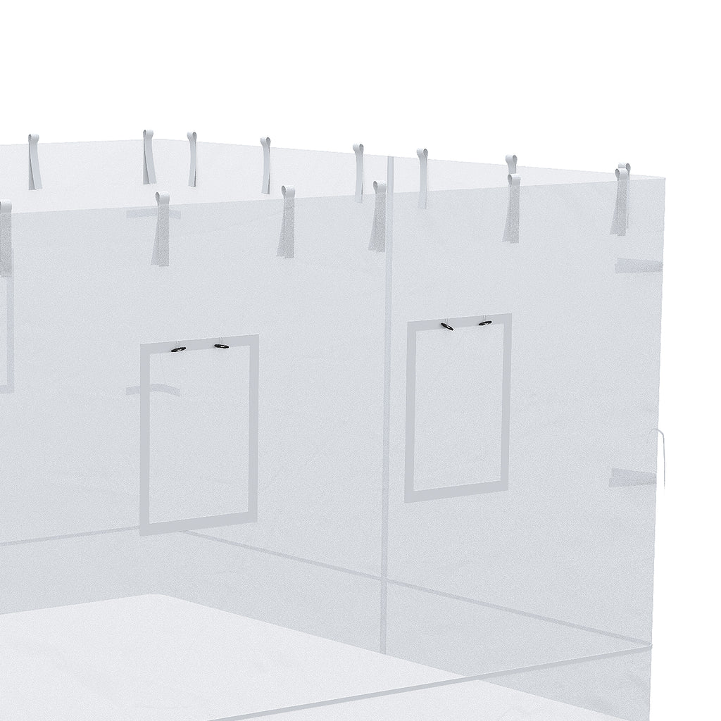 Gazebo Wall 3x3 in Nylon, 3-Piece Mosquito Net Set with 6 Windows and Door with Zip, 300Lx195 cm