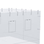 Gazebo Wall 3x3 in Nylon, 3-Piece Mosquito Net Set with 6 Windows and Door with Zip, 300Lx195 cm