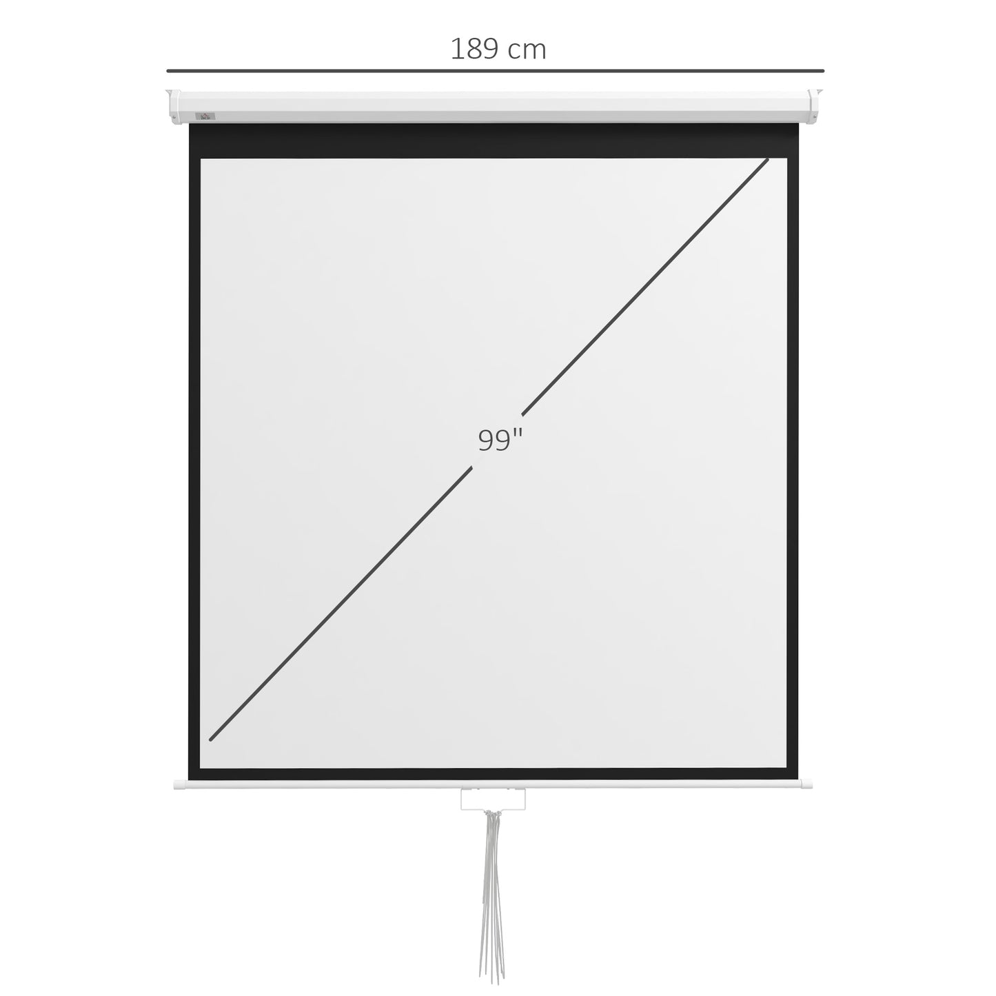 HOMCOM Projector Cover 99" 1:1 Ratio, Wall and Ceiling Mounting for Home and Office, White - Borgè