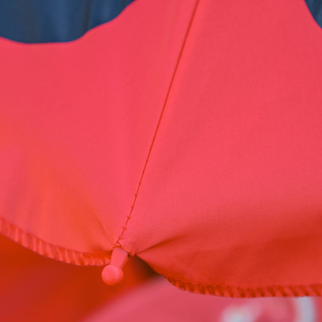 Garden Table and 2 Folding Chairs Set, Outdoor Table and Chairs with Umbrella for Children in Metal and Polyester, Red