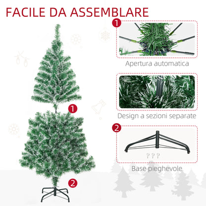 CHRISTMAS TREE - Artificial Christmas Tree with 416 Branches in PET with Metal Base, Ø75x150 cm, Green