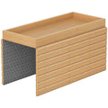 HOMCOM Bamboo Sofa Armrest Tray, Flexible Sofa Mat with Tray, Wood Color