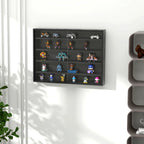 HOMCOM 5-Tier Wall Display Cabinet with Adjustable Shelves, in Glass and Chipboard, 80x9.5x60 cm, Black - Borgè