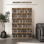 CD Cabinet with Adjustable Shelves for 456 CDs or 336 DVDs, 24 Compartments, 89x20x130.5 cm, Wood