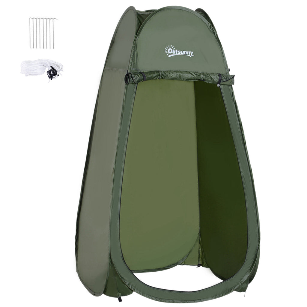 Waterproof Pop Up Shower Curtain in Polyester and Plastic, 100x100x185 cm, Military Green