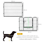 Dog and Puppy Playpen with 12 Modular Panels and 2 Entrances, 80x1.5x60cm - Borge' Group Limited