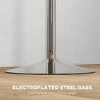 High Bar Table with Adjustable Height, Swivel Top and Steel Base, Ø60x69-91cm, Brown