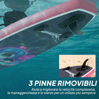 Outsunny Inflatable SUP with Seat, Paddle and Accessories, in Plastic and EVA, 335x82x15 cm, Blue and Pink