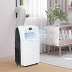 Portable Air Conditioner with Timer, 3 Modes and 3 Speeds, in ABS Plastic, 44.3x34x81.5 cm, White - Borgè