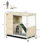 Rabbit Cage with Water Tank and Removable Tray, Chipboard, Steel and PVC, 78x52.5x76.5 cm - Borge' Group Limited
