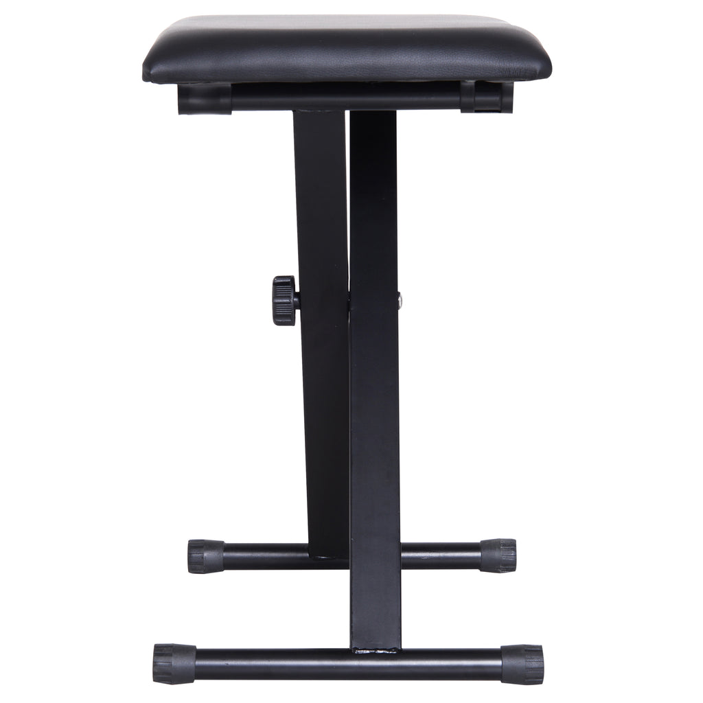 Piano Bench Padded Height Adjustable Foldable Non-Slip, Black, 39x29x47cm