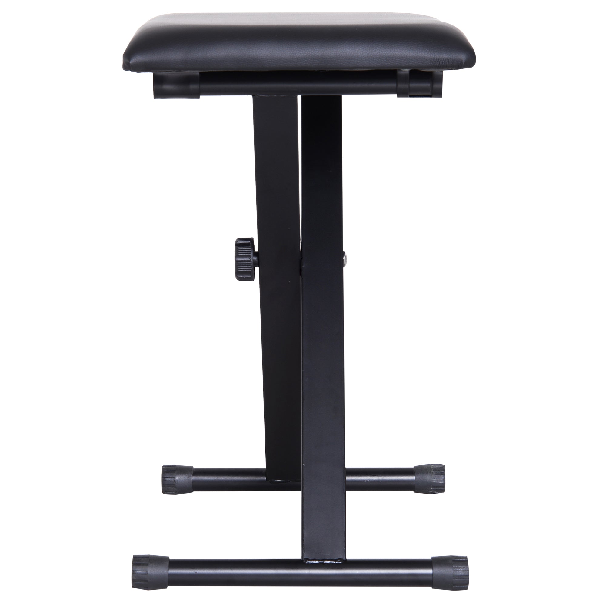 Piano Bench Padded Height Adjustable Foldable Non-Slip, Black, 39x29x47cm