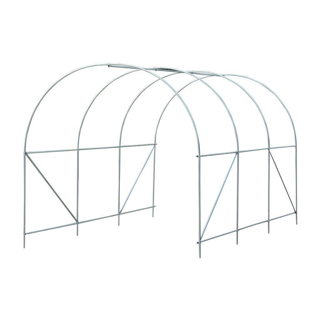 Outsunny Garden greenhouse tunnel for PI plants with iron, white, 350x200x200cm pipes - Borgè
