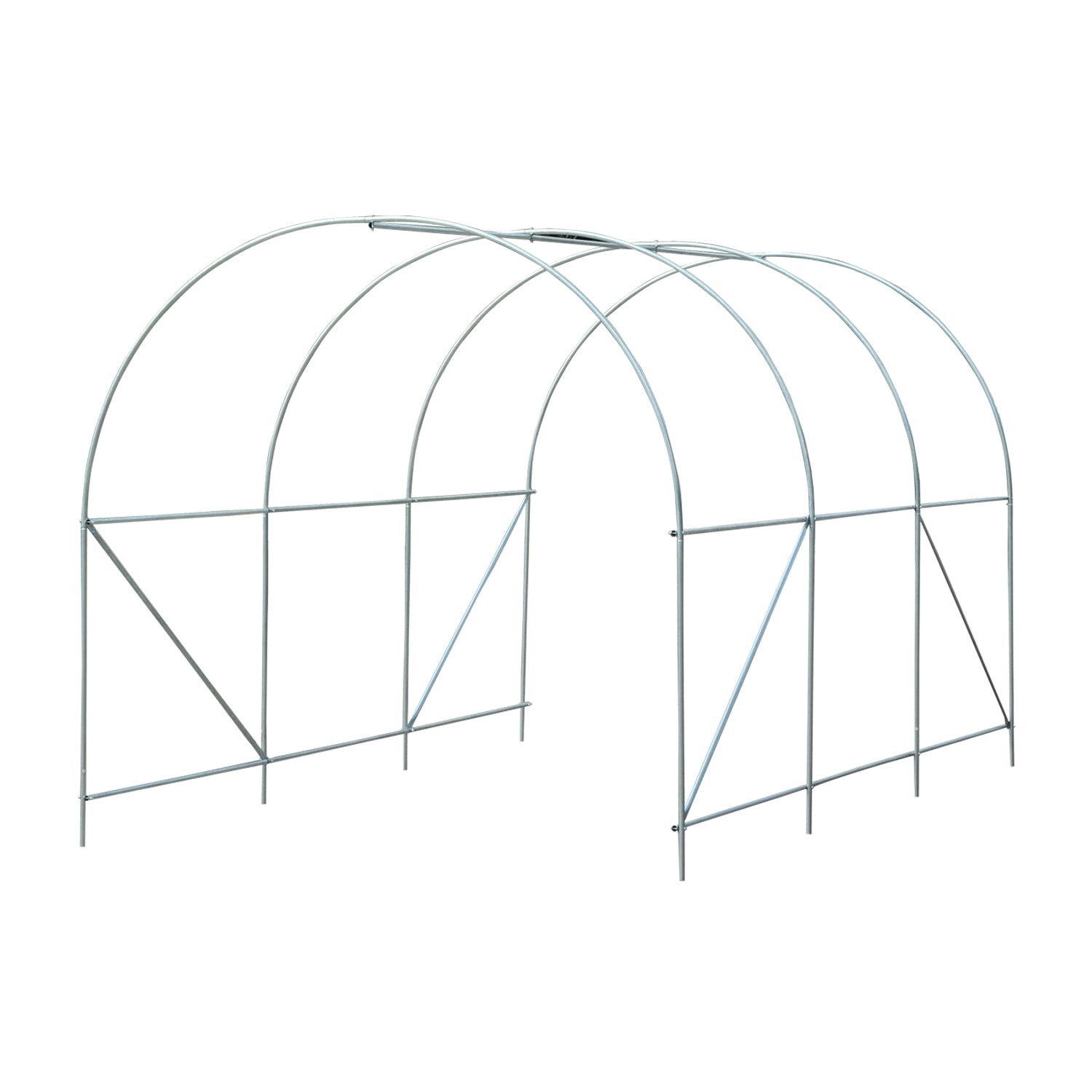 Outsunny Garden greenhouse tunnel for PI plants with iron, white, 350x200x200cm pipes - Borgè