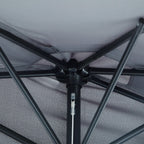 Outsunny Semicircular Wall-Mounted Umbrella with Crank Handle, Polyester and Metal, 2.7 x 2.4 m, Grey