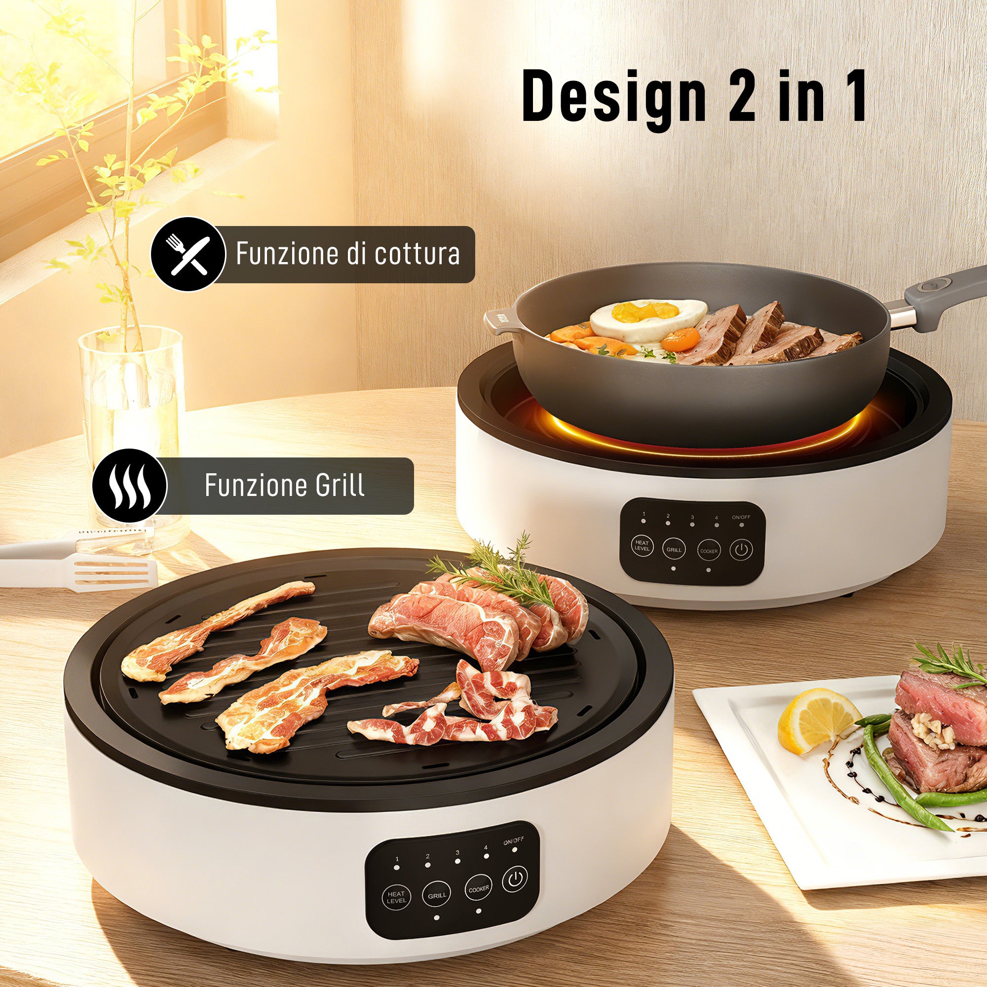 Infrared Electric Hot Plate 2000W Electric Cooker with Ø30cm Grill