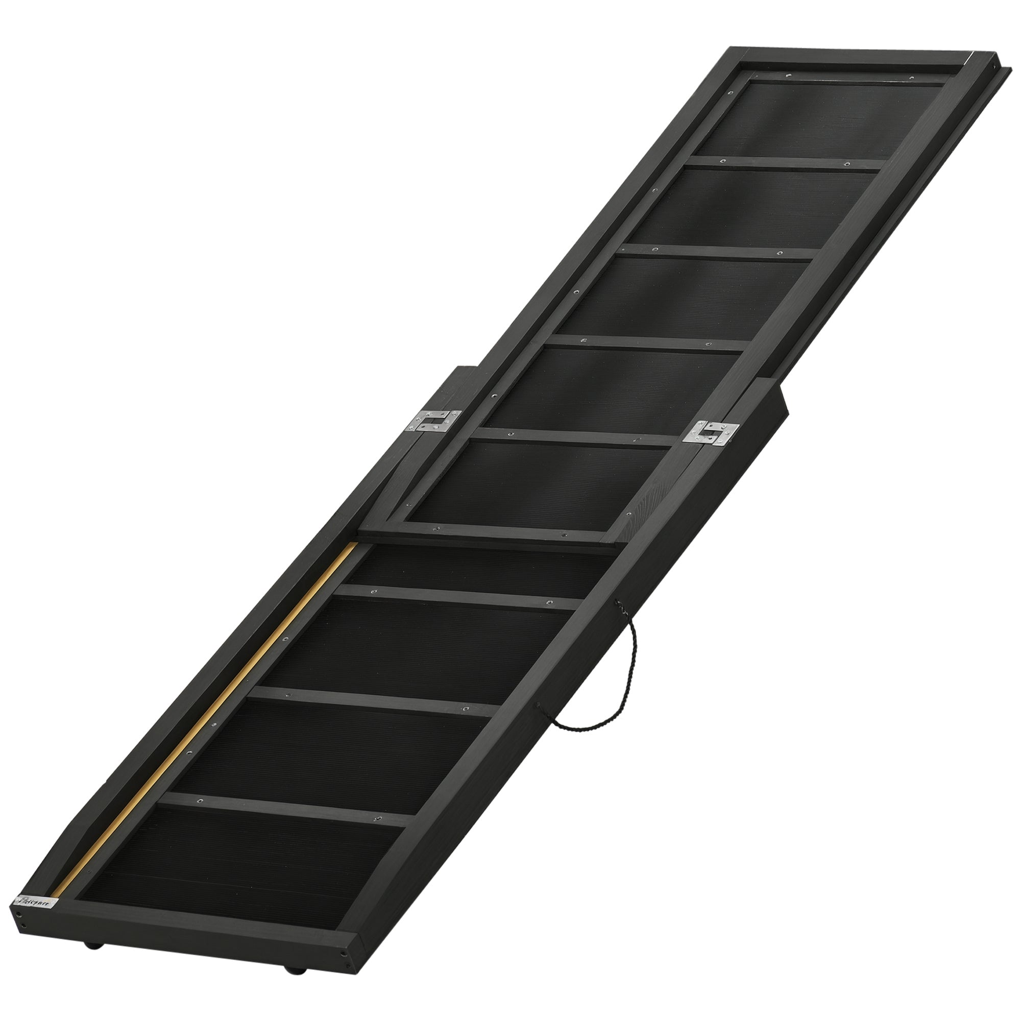 Folding Non-Slip Wooden Dog Ramp with Side Handle, 43x165x6.5 cm, Black