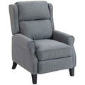 HOMCOM 132° Max Reclining Chair in Linen Effect Fabric with Footrest, 74x84x102 cm, Grey