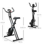 HOMCOM Professional Exercise Bike with Resistance and Adjustable Height, in Steel and PP, 41x86x112 cm, Black - Borgè