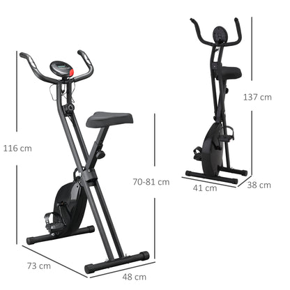 HOMCOM Professional Exercise Bike with Resistance and Adjustable Height, in Steel and PP, 41x86x112 cm, Black