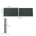 Outsunny Adjustable UV-Resistant Garden Divider with Handle, Metal and 180g/m² Polyester, 600x180cm, Grey