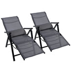 Zero Gravity Garden Lounger Set of 2, Adjustable on 9 Levels, with Cushions, 65x70x111cm, Grey - Borge' Group Limited